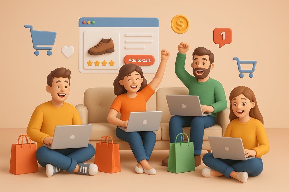3dmodel People Shopping Online Happily using laptops in a big space 3dmodel People Shopping Online Happily using laptops in a big space